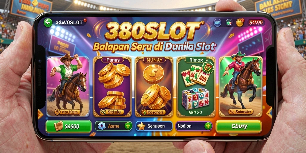Screenshot gameplay 380SLOT menampilkan mobil balap berkecepatan tinggi di trek menantang.