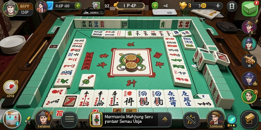 Screenshot 4P4P menunjukkan permainan Mahjong yang menantang dan mengasyikkan.