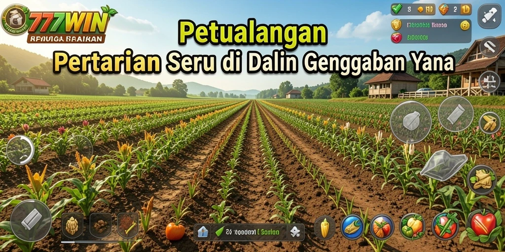 Tampilan gameplay menarik dalam 777WIN dengan aksi bertani seru.