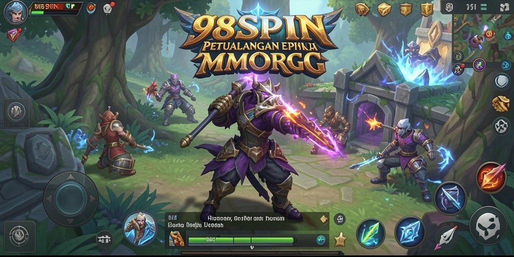 Screenshot menunjukkan aksi seru dalam permainan MMORPG 98SPIN.