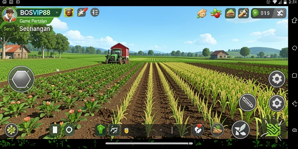 Tampilan gameplay <strong>BOSVIP88</strong> yang mengasyikkan saat bertani.