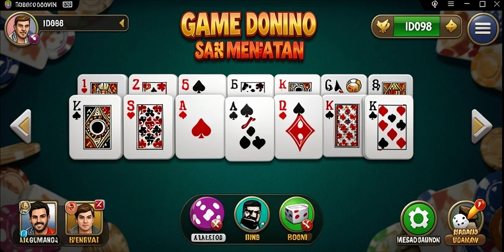 Tampilan gameplay menarik dalam permainan Domino ID098.