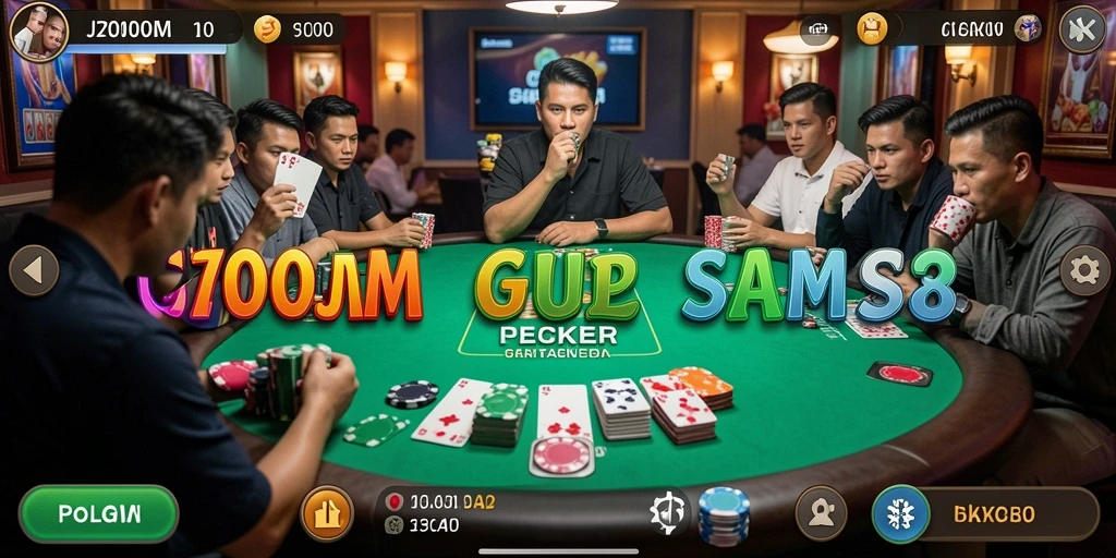 Tampilan gameplay poker yang seru di J200M dengan beragam fitur menarik.