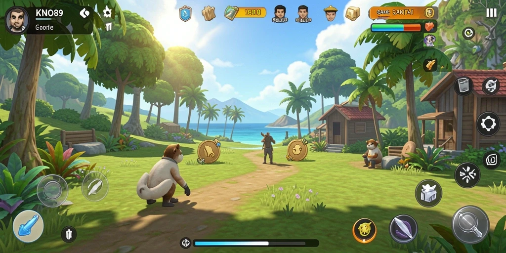 Tampilan gameplay KNO89 yang ceria dan menghibur.