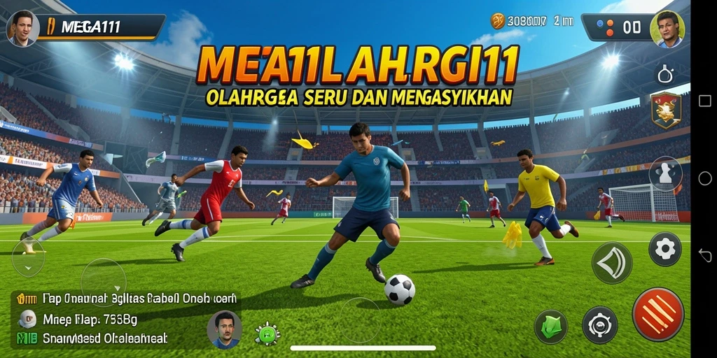 Screenshot gameplay MEGA111 yang menampilkan aksi olahraga nyata.