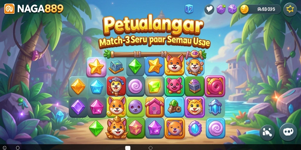 Tampilan gameplay NAGA889 yang penuh warna dan menantang.