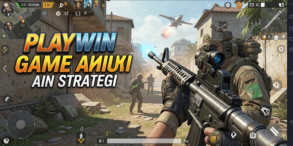 Screenshot menampilkan pertempuran seru dalam PLAYWIN dengan efek grafis yang mengesankan.