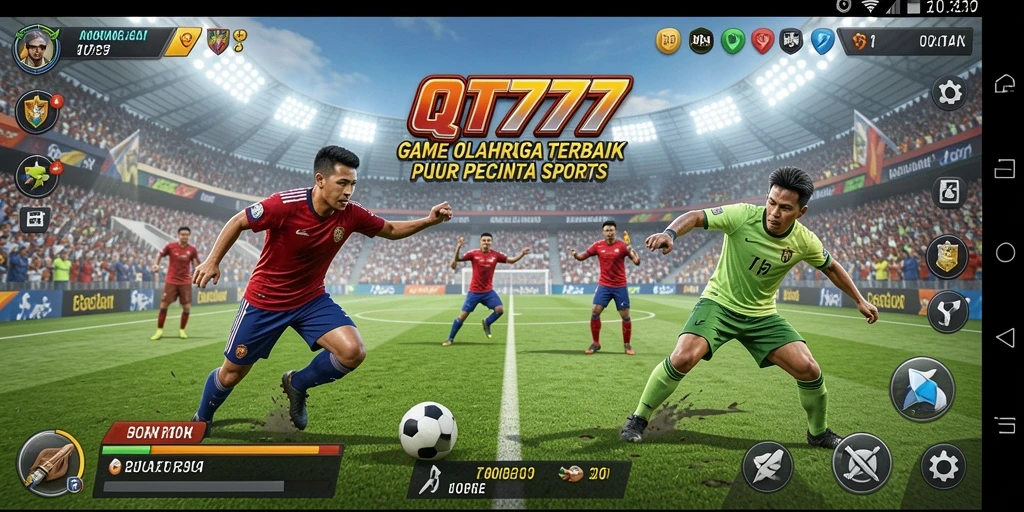 Tampilan dinamis dan mendebarkan dari gameplay olahraga QT777.
