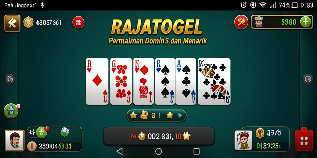 Tampilan gameplay RAJATOGEL yang menarik dengan desain domino yang modern.