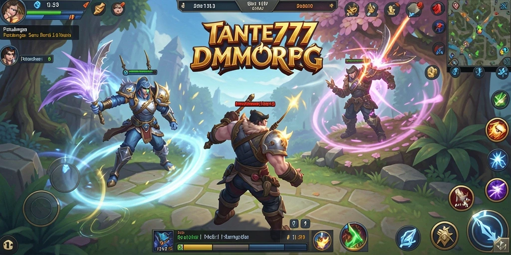 Tangkapan layar TANTE777 menampilkan aksi seru dalam permainan MMORPG.