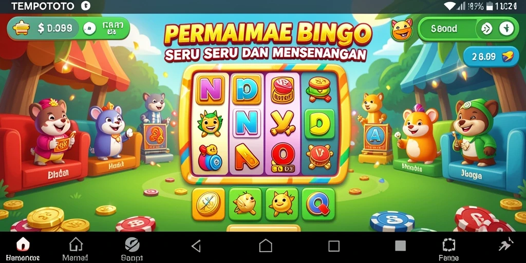 Screenshot gameplay TEMPOTOTO yang menampilkan permainan Bingo yang menarik.